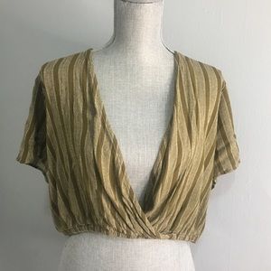 F21+ Deep V Crop Top